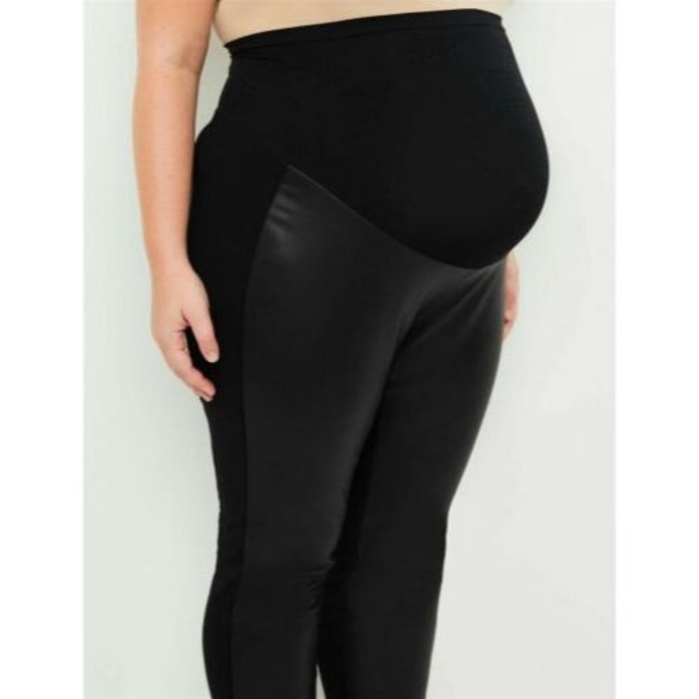 Jessica Simpson NWT Maternity Plus Size Faux Leather Pants size 3X - Picture 1 of 8